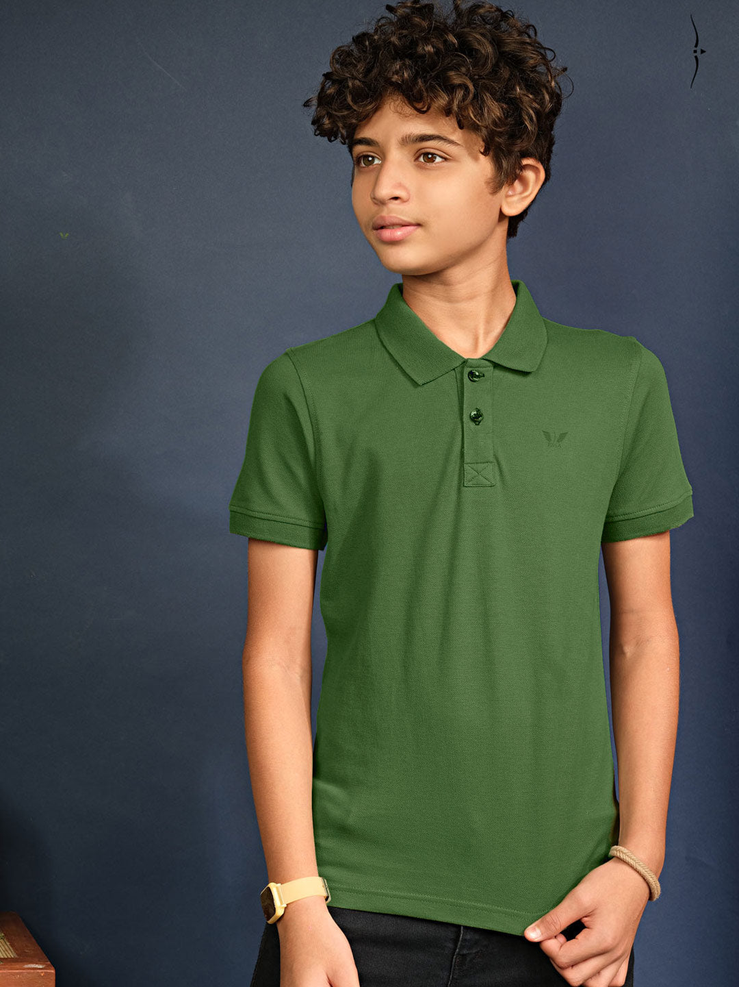 Coral Print Detailed Polo Collar Standard Fit Boys' T-Shirt - 11094 main image 0