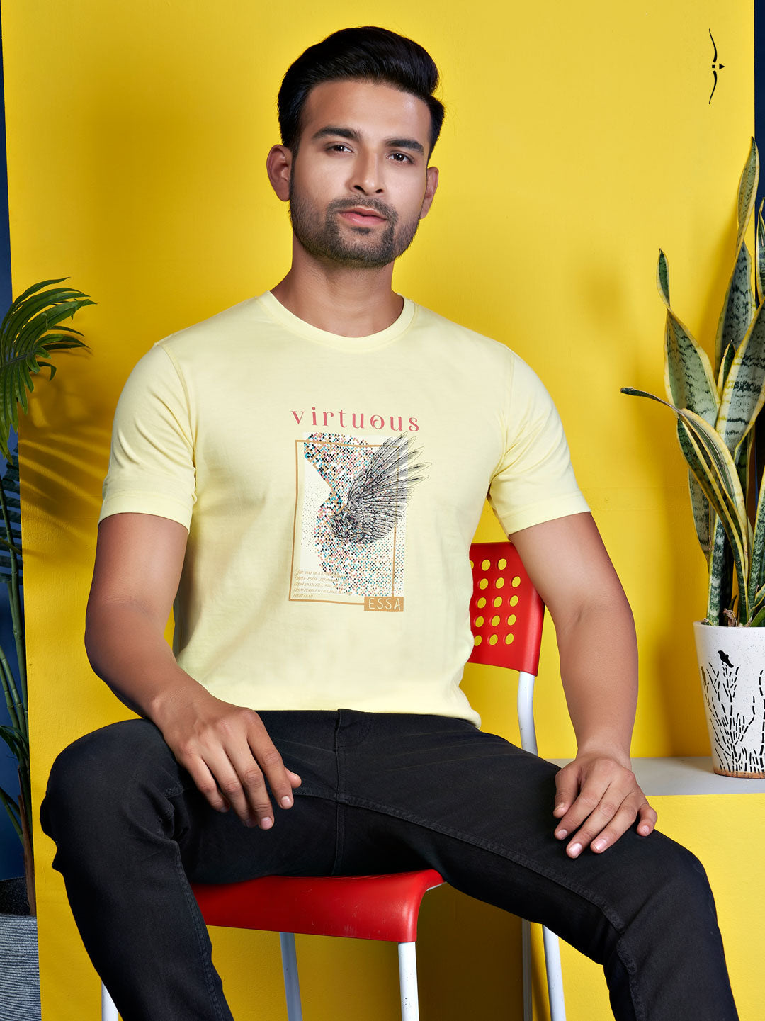 Graphix Printed Cotton T-Shirts For Men-Buff – ESSA GARMENTS