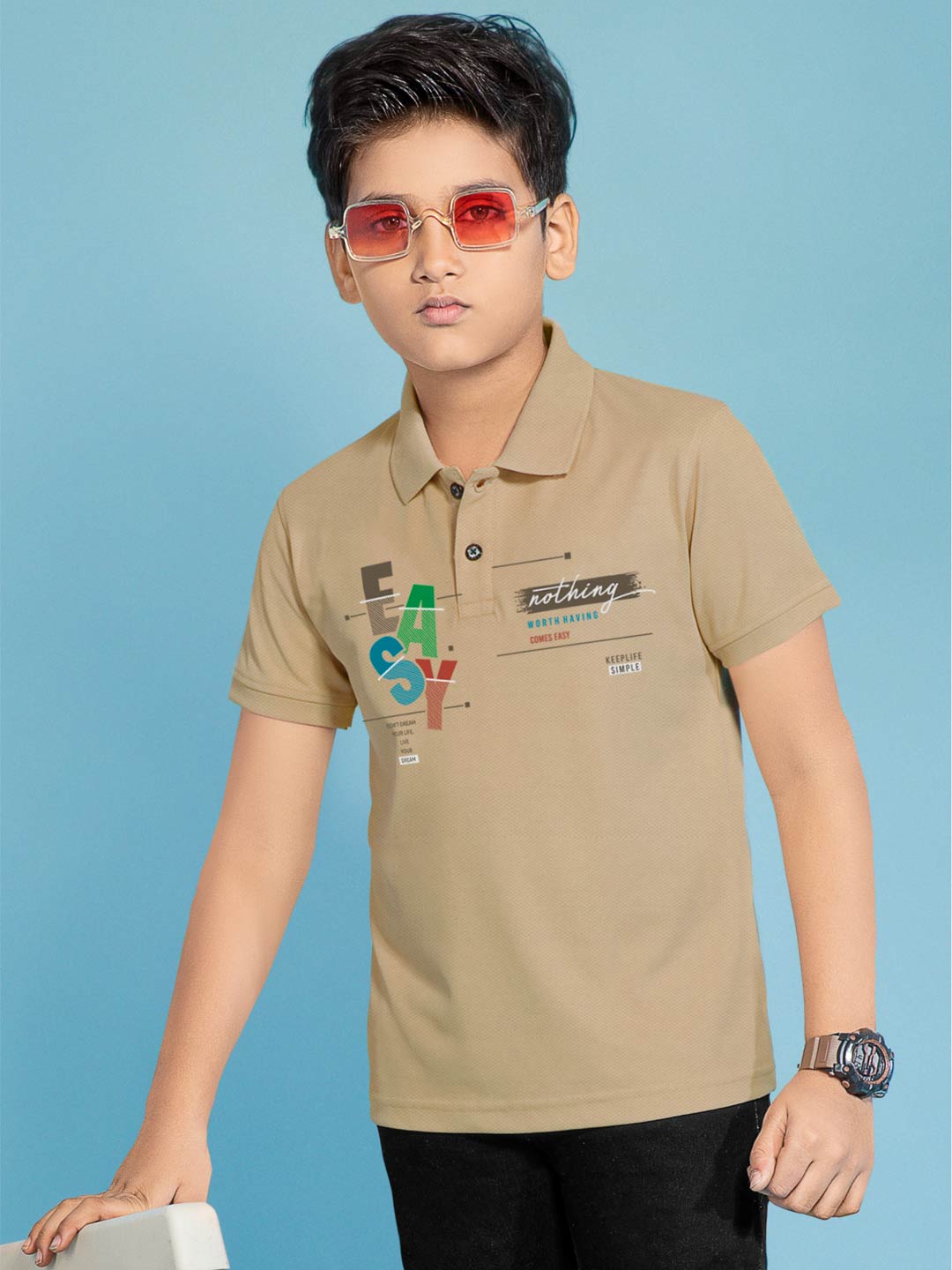 FS-0410 Collar Polo T-Shirt for boys #color_sorrel-brown