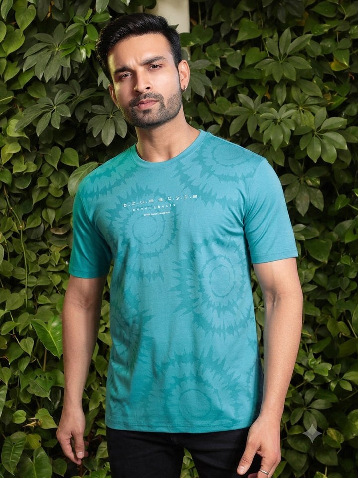 Tencel Lycra Printed Casual T-Shirt