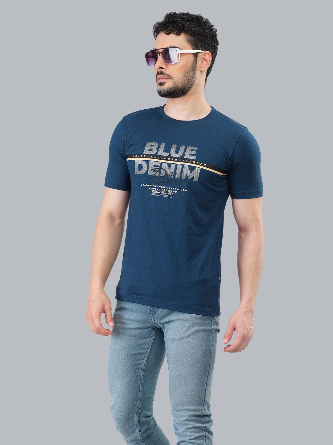 essa mens casual roundneck t-shirt blue colour