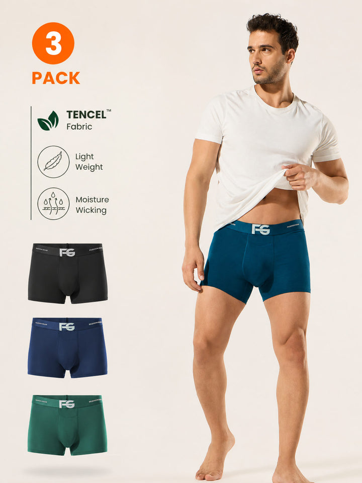 Men TENCEL™ Lycra Micro Modal Trunks FG 3005 (Pack Of 3)