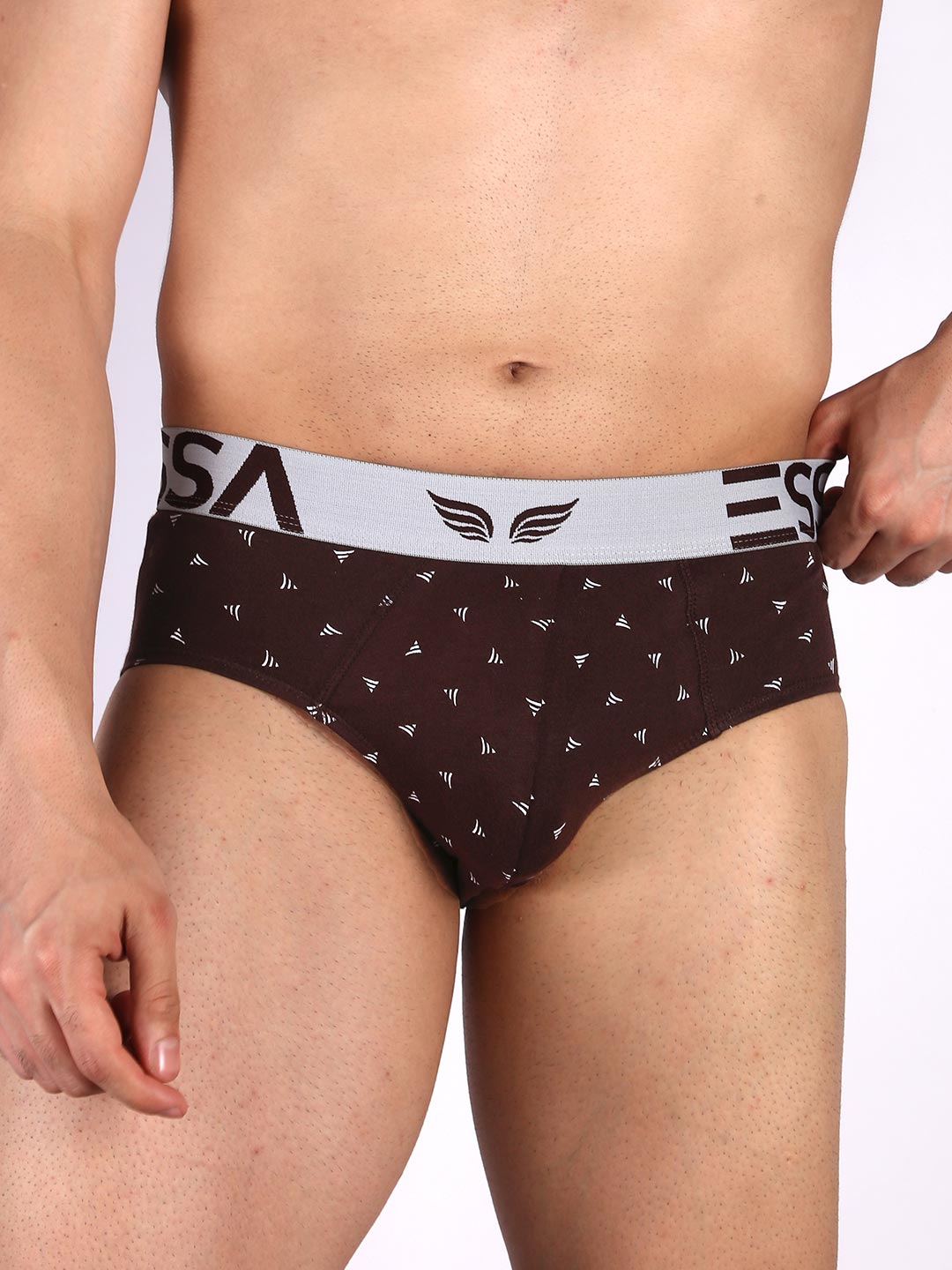 mr fit 105 printed brief #color_bistre