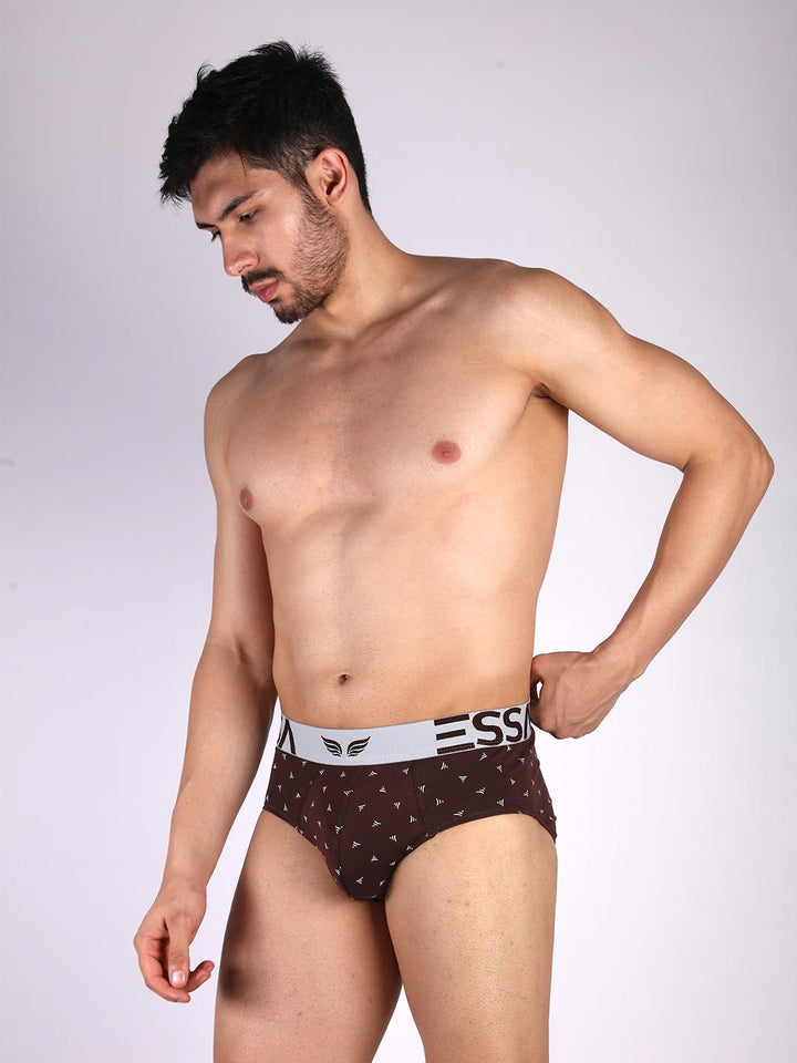 mr fit 105 printed brief #color_bistre