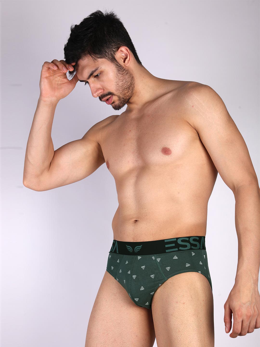mr fit 105 printed brief #color_spanish-green