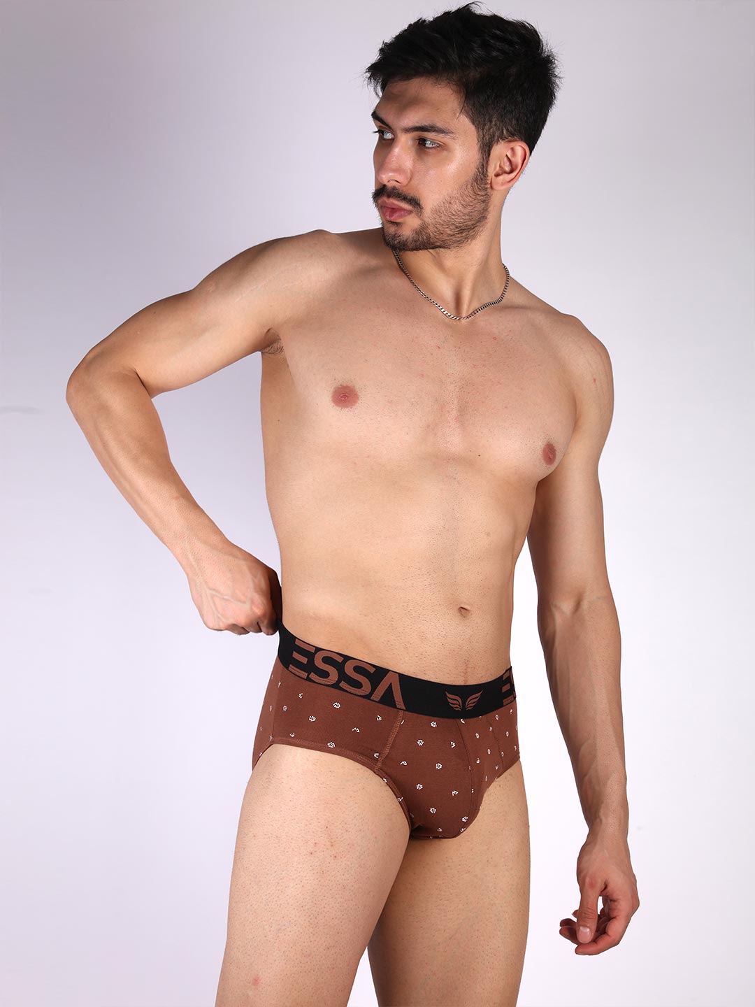 mr fit 105 printed brief #color_clay-brown