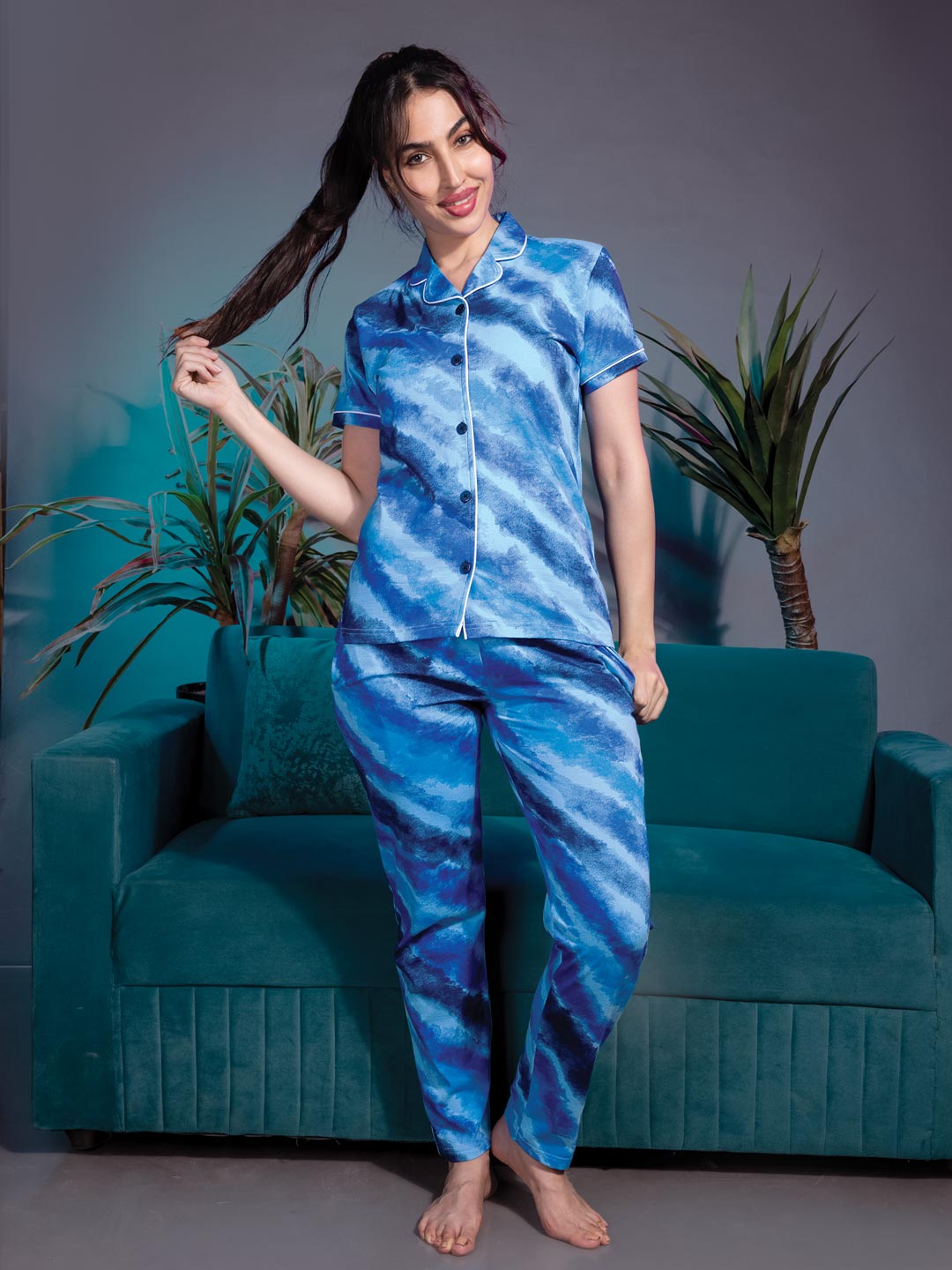 aara full pant set for women with collar