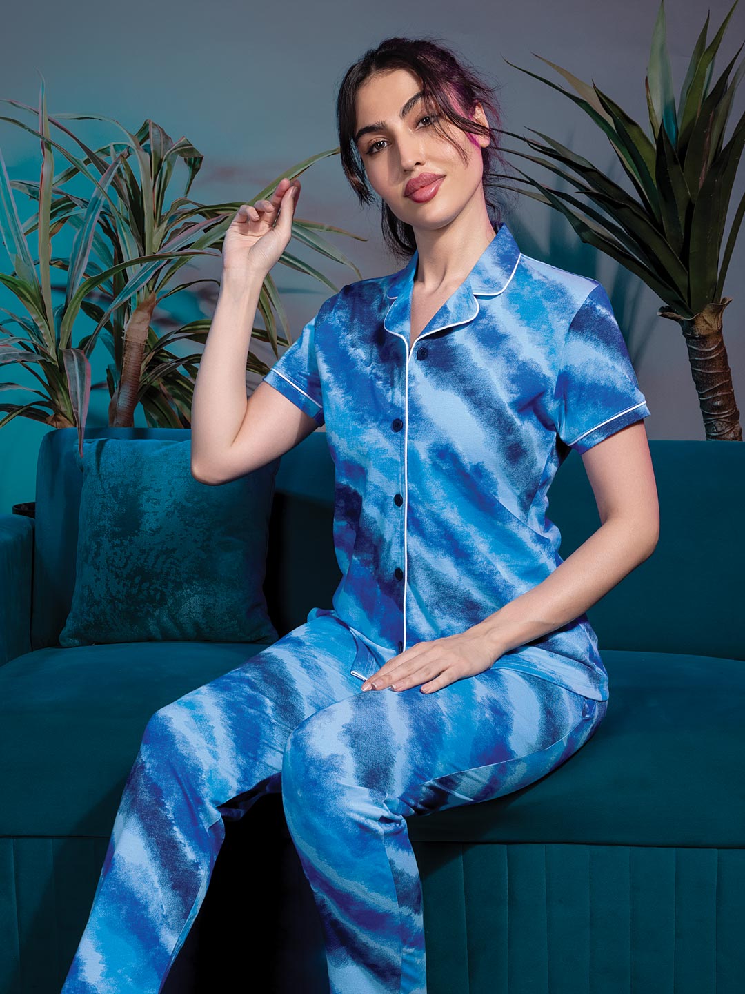 aara full pant set for women with collar