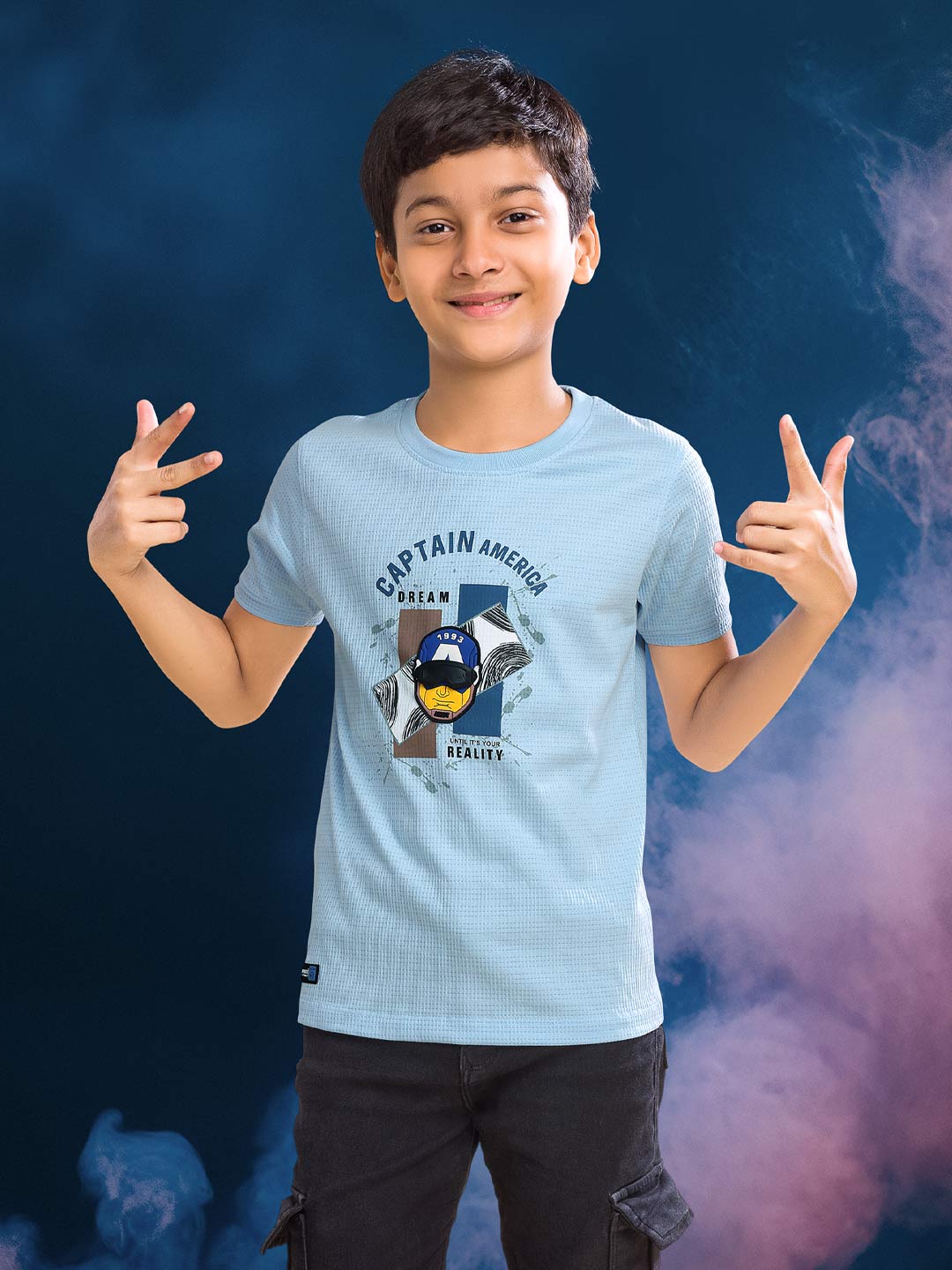 printed round neck t-shirt for boys #color_blizzard-blue