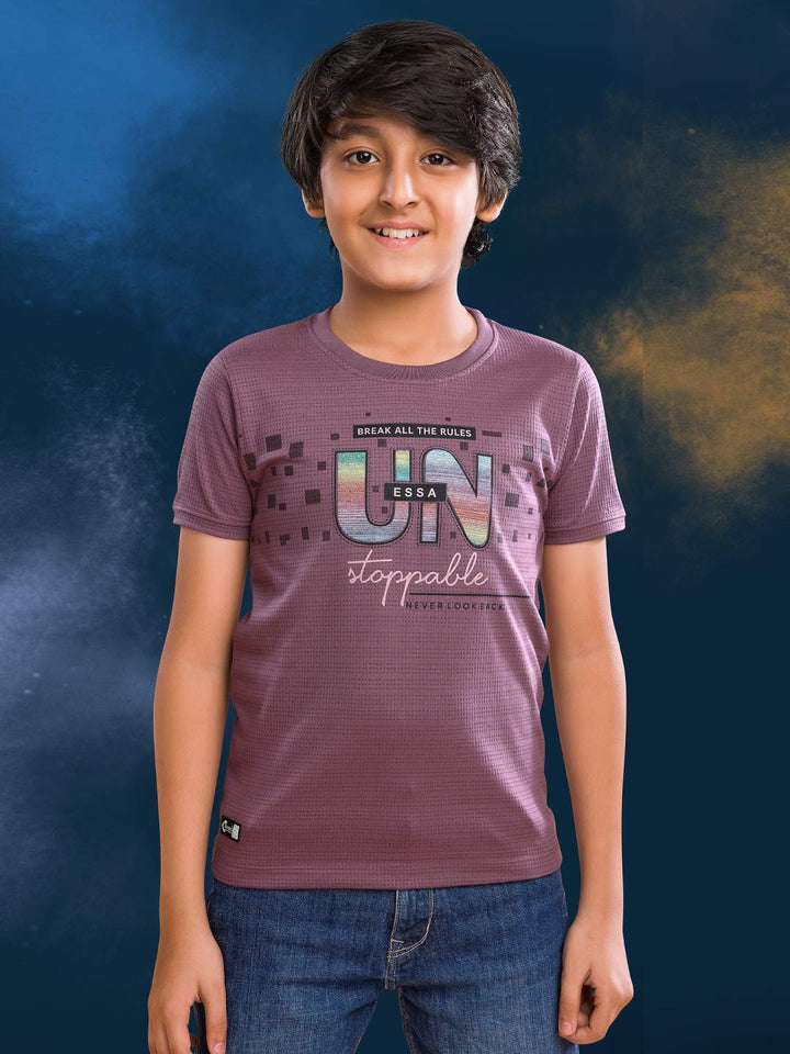 printed round neck t-shirt for boys #color_old-lavender