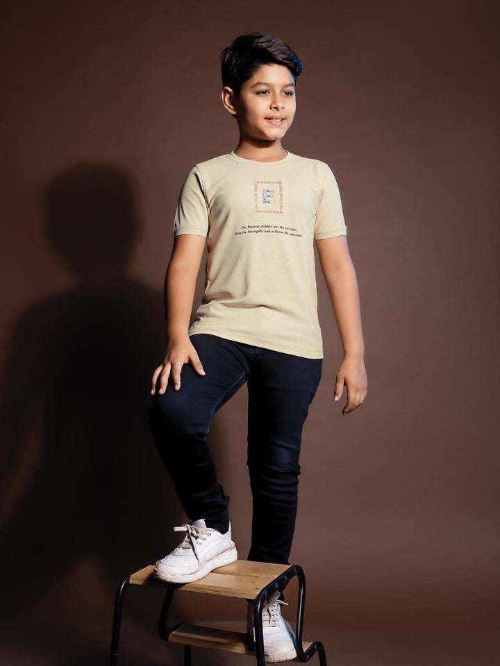 printed round neck half sleeve t-shirts for boys