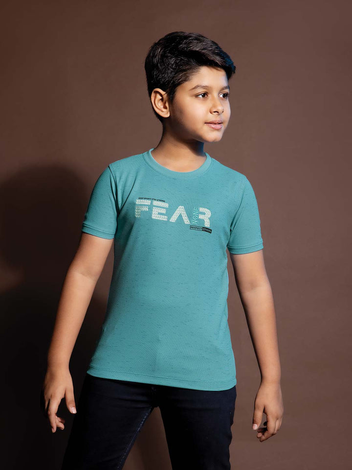 printed round neck half sleeve t-shirts for boys
