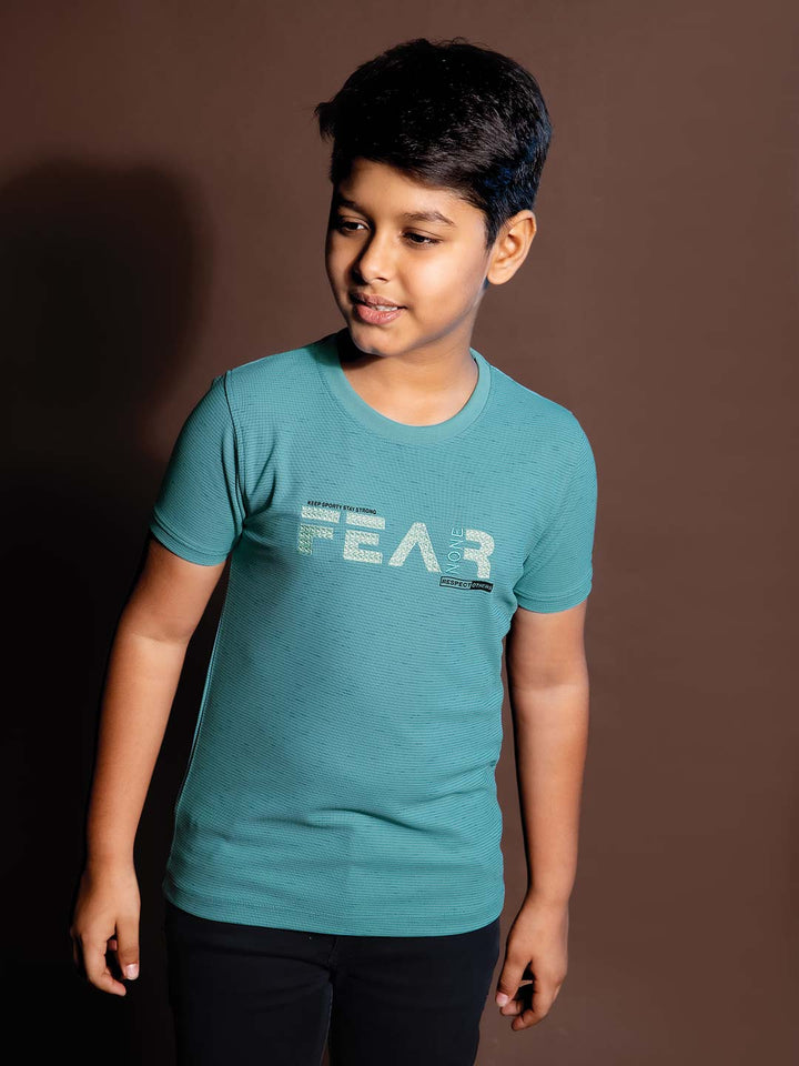 printed round neck half sleeve t-shirts for boys
