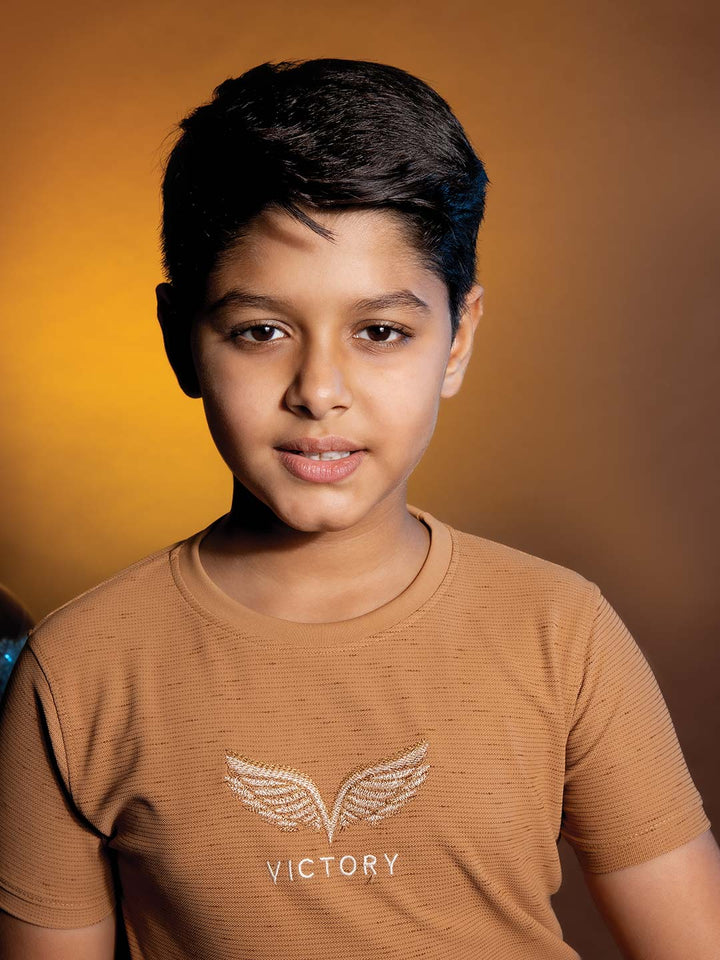 printed round neck half sleeve t-shirts for boys