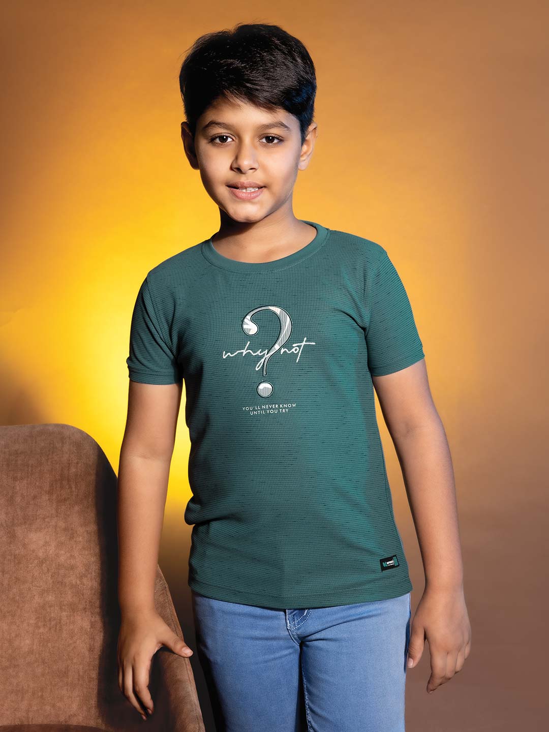 printed round neck half sleeve t-shirts for boys
