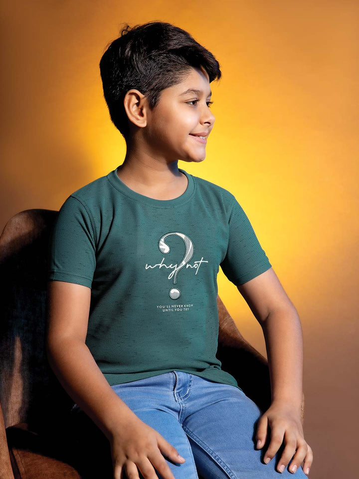 printed round neck half sleeve t-shirts for boys