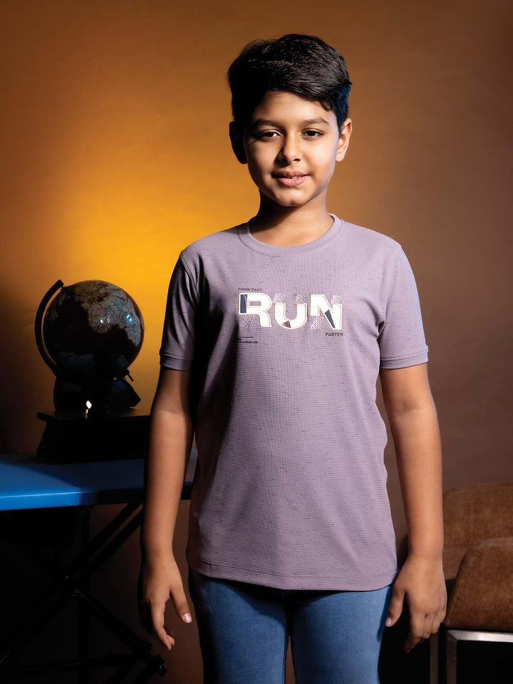 printed round neck half sleeve t-shirts for boys