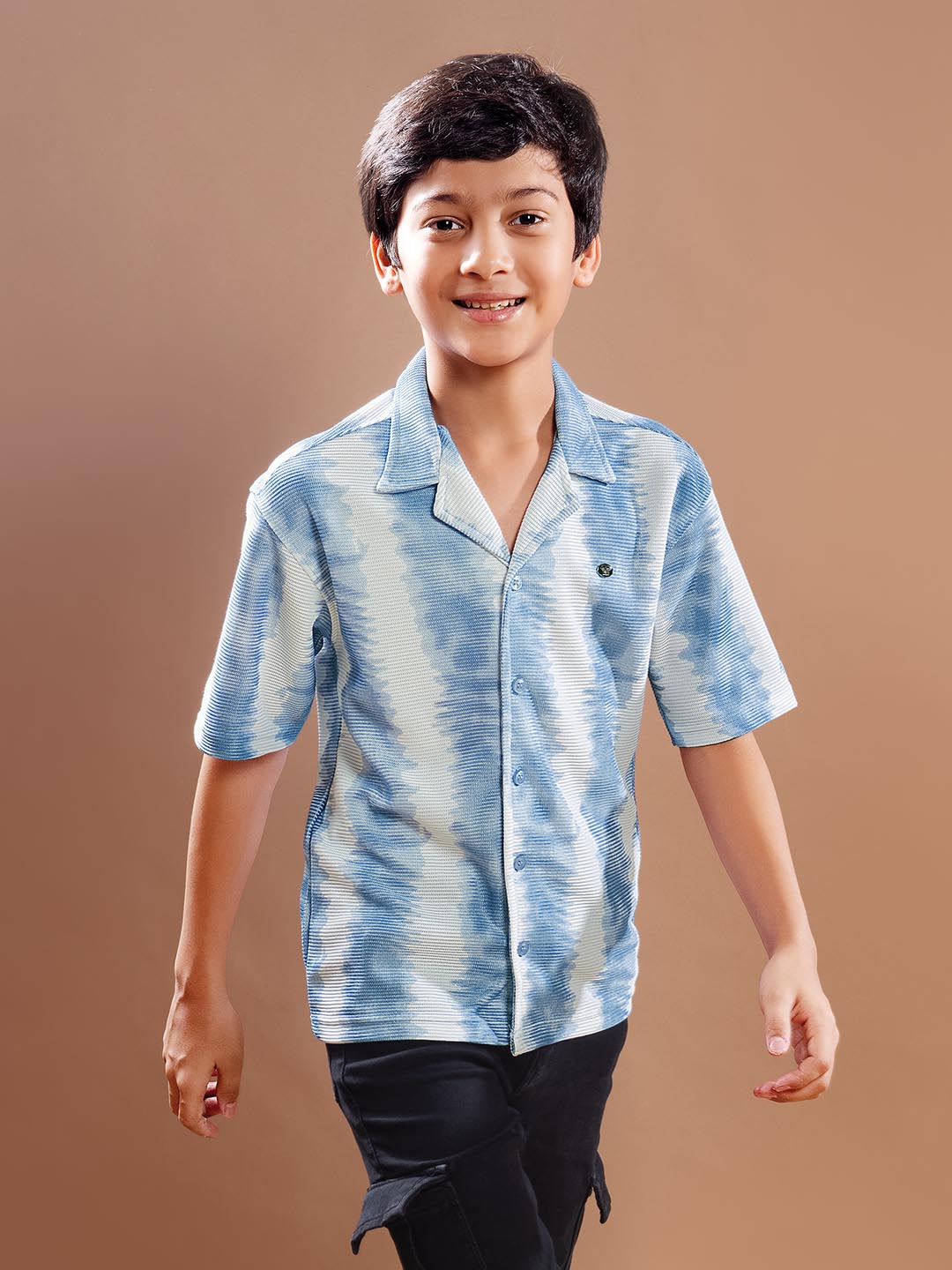 B-3790 collar printed half sleeve shirts for boys #color_carolina-blue