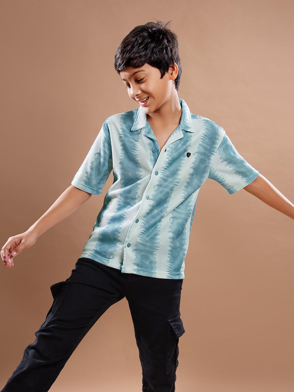 B-3790 collar printed half sleeve shirts for boys #color_astronaut-blue