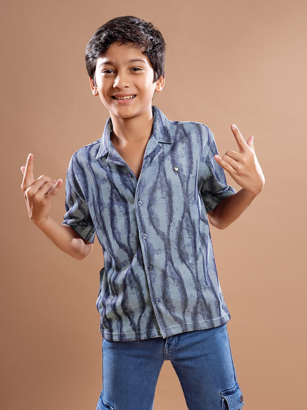 B-3790 collar printed half sleeve shirts for boys #color_mirage