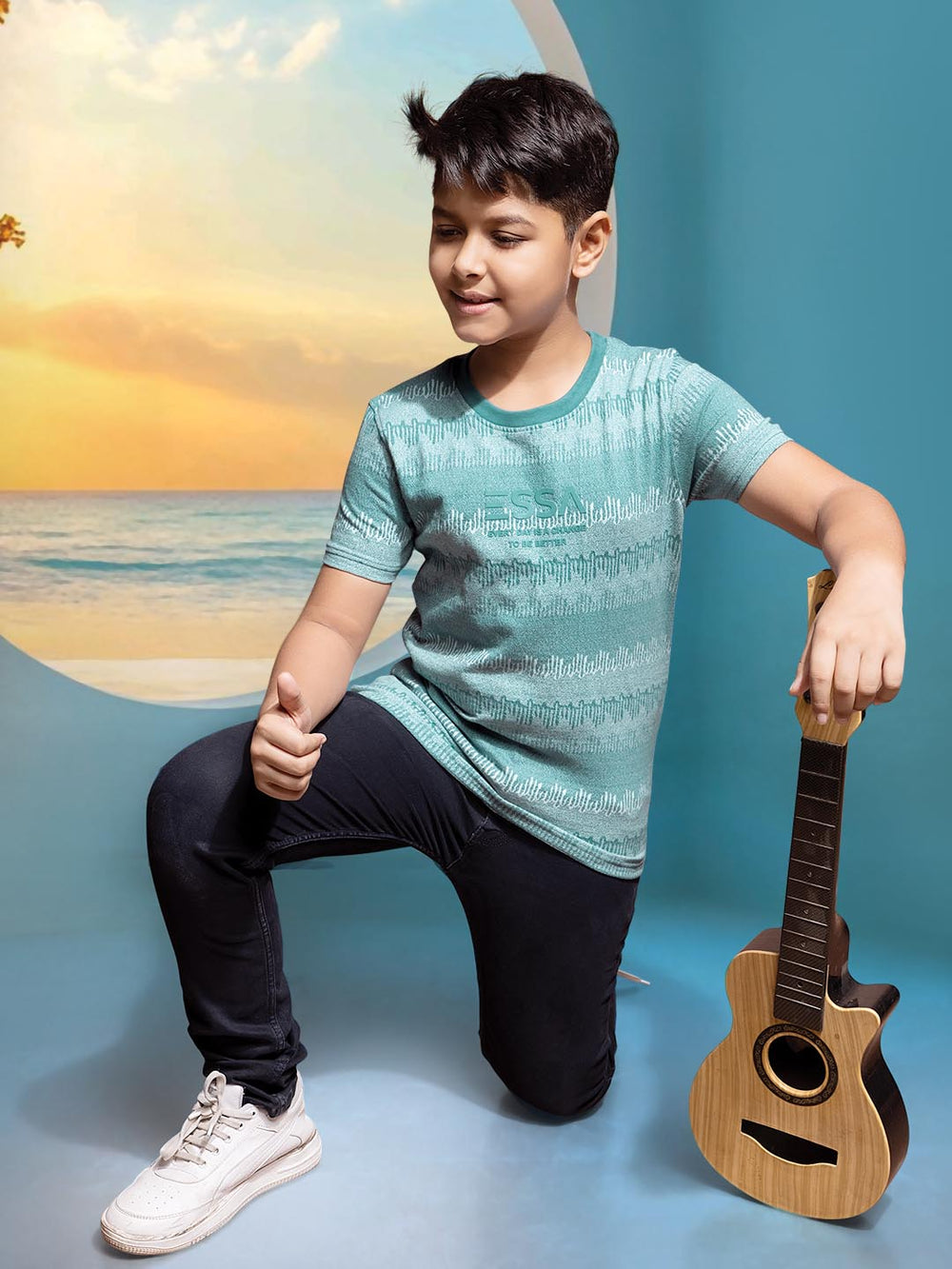 boys printed round neck t-shirt #color_tiffany-blue