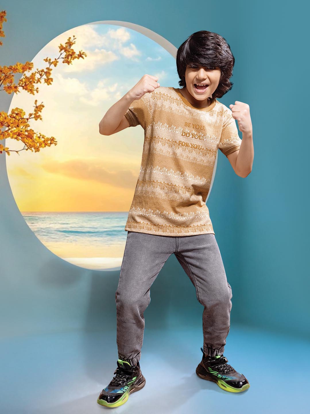 boys printed round neck t-shirt #color_peru