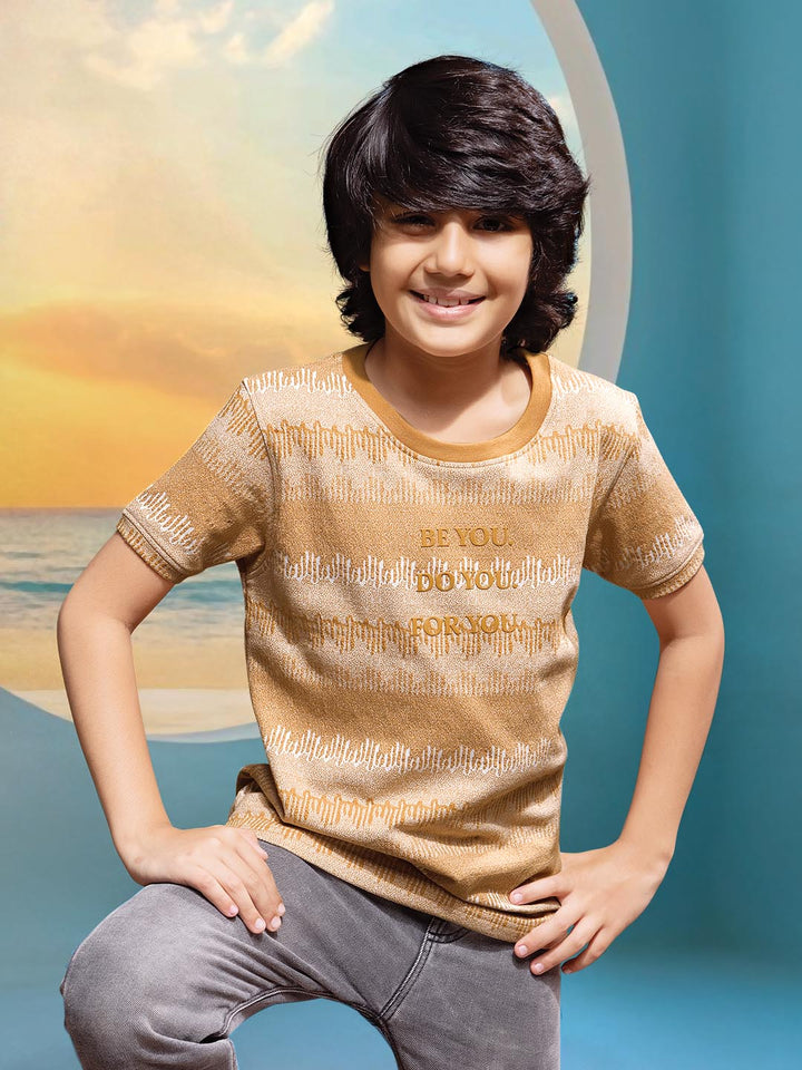 boys printed round neck t-shirt #color_peru