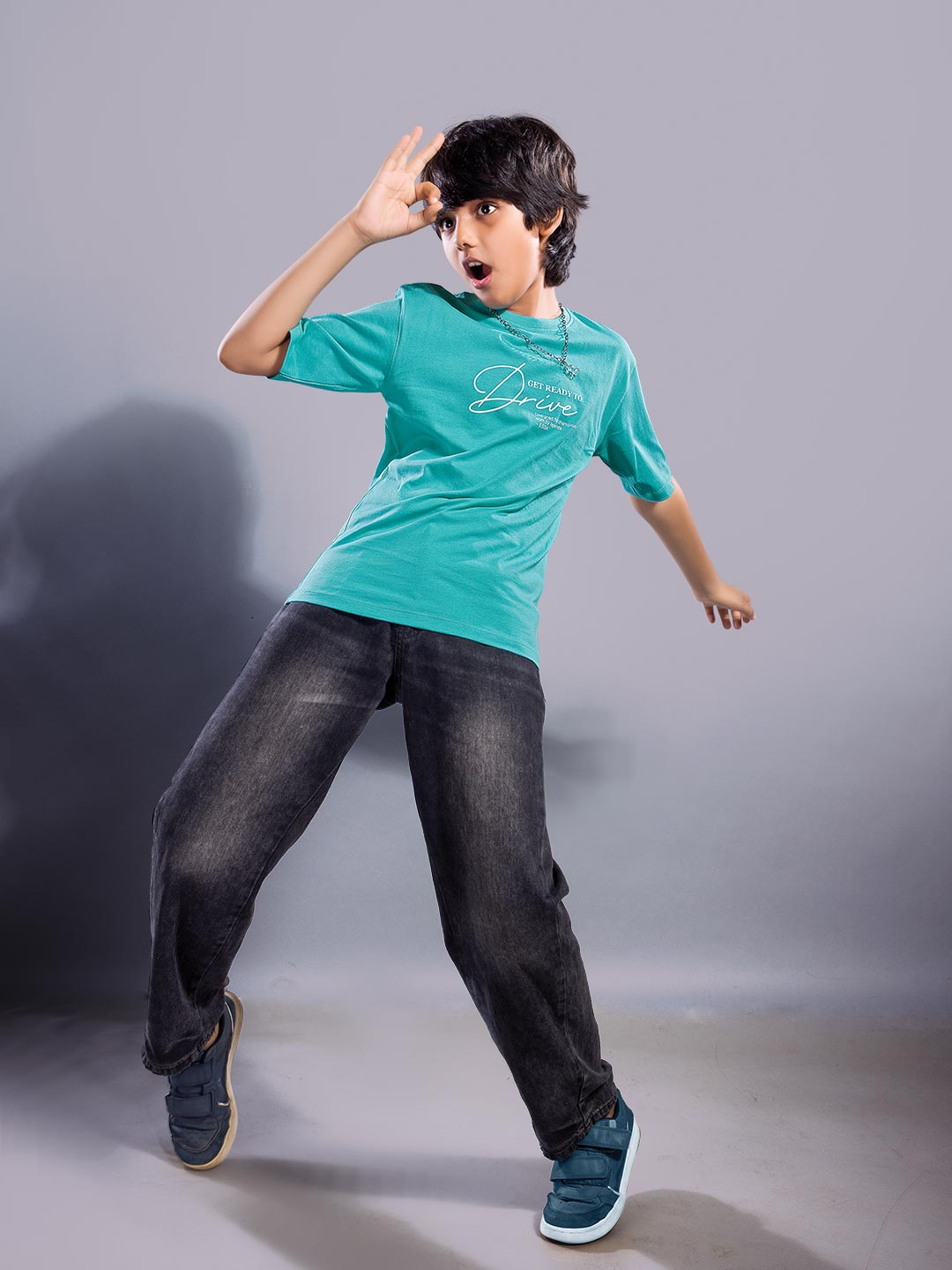 boys printed down shoulder t-shirt #color_bondi-blue