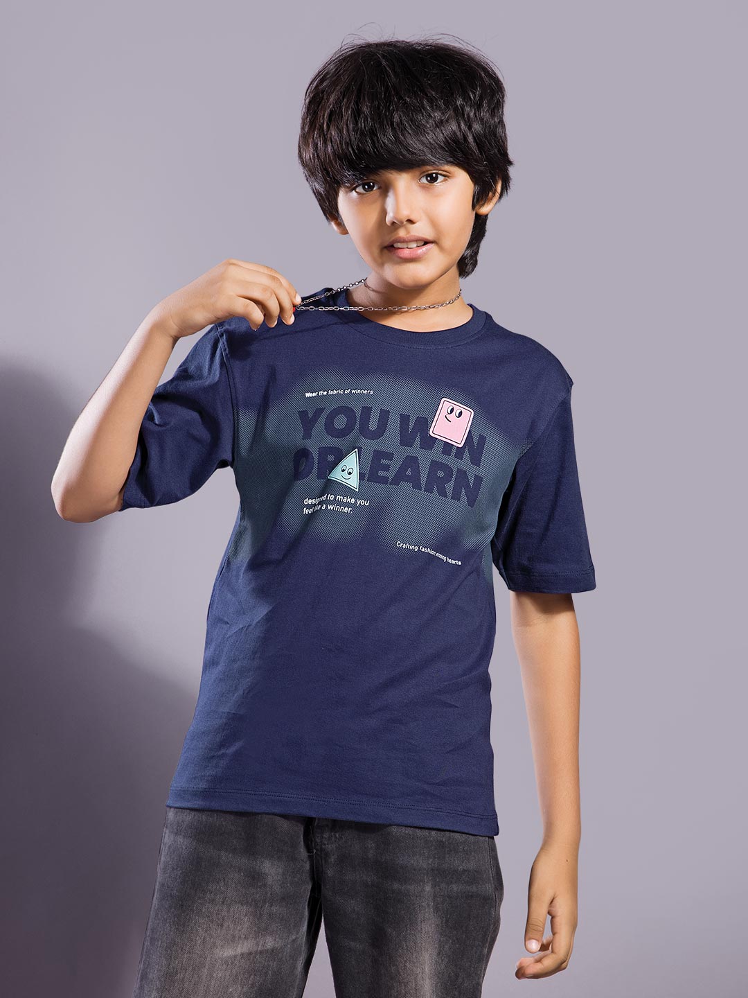 boys printed down shoulder t-shirt #color_dark-navy-blue