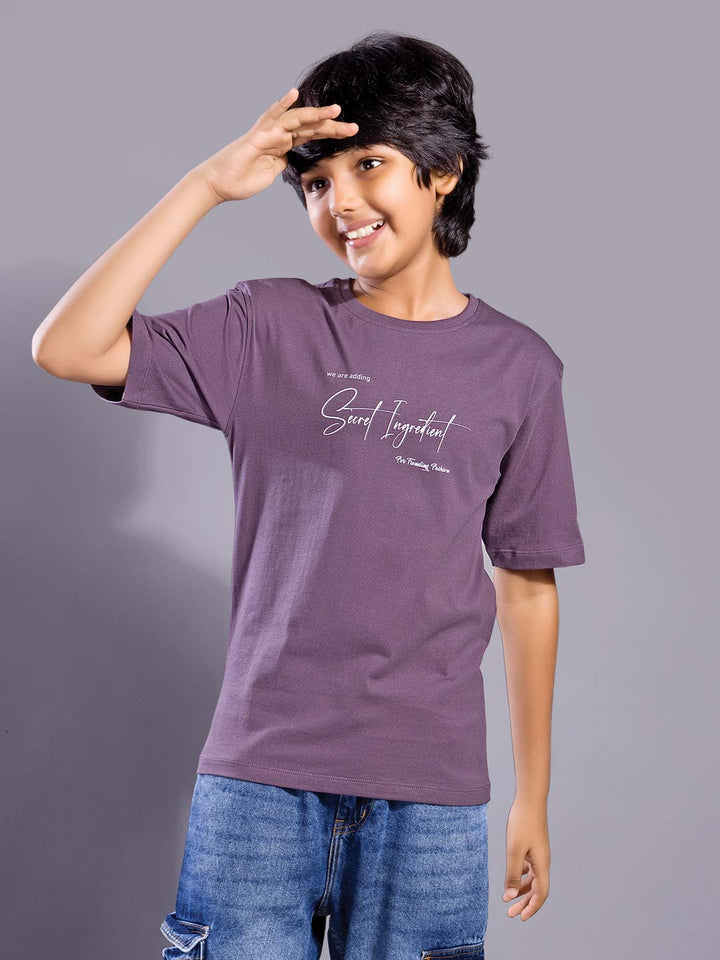 boys printed down shoulder t-shirt #color_plum-purple