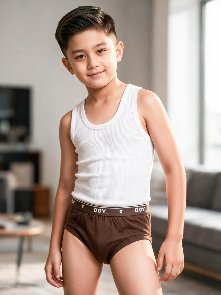 cotton plain doy jetty for boys brown color-essa garments#color_irish-coffee