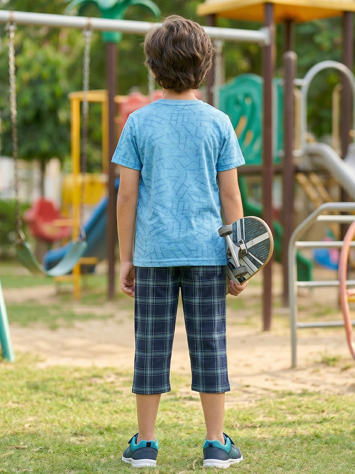 Sprit boys printed half sleeve 3/4th set color ball blue