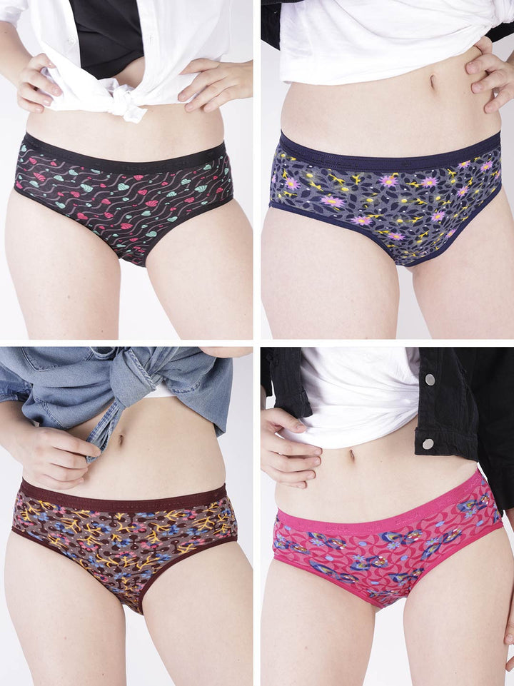 Women Printed Viscose Panties-(Pack Of 2)