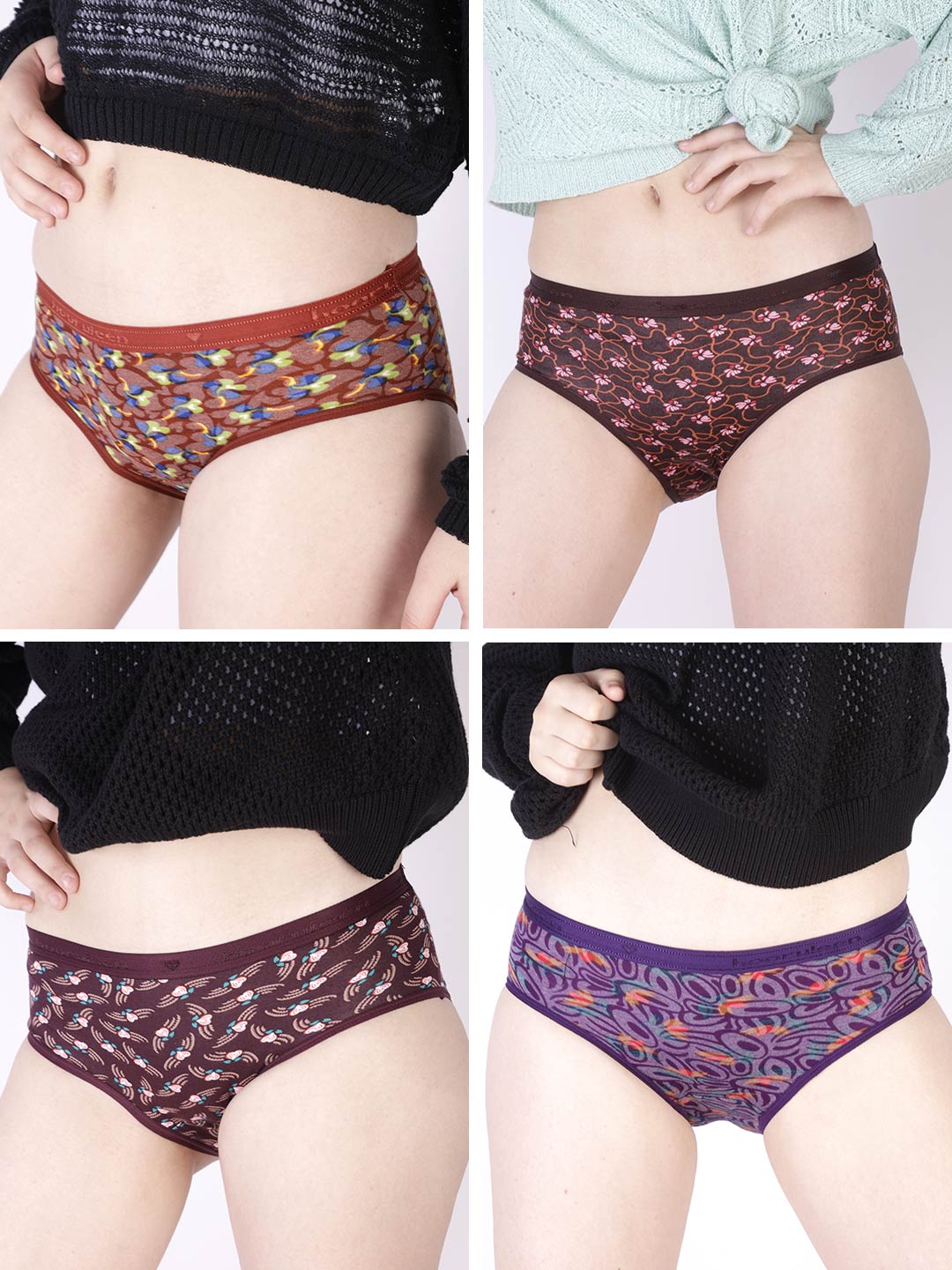 Women Printed Viscose Panties-(Pack Of 2)