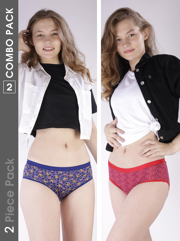 Women Printed Viscose Panties-(Pack Of 2)