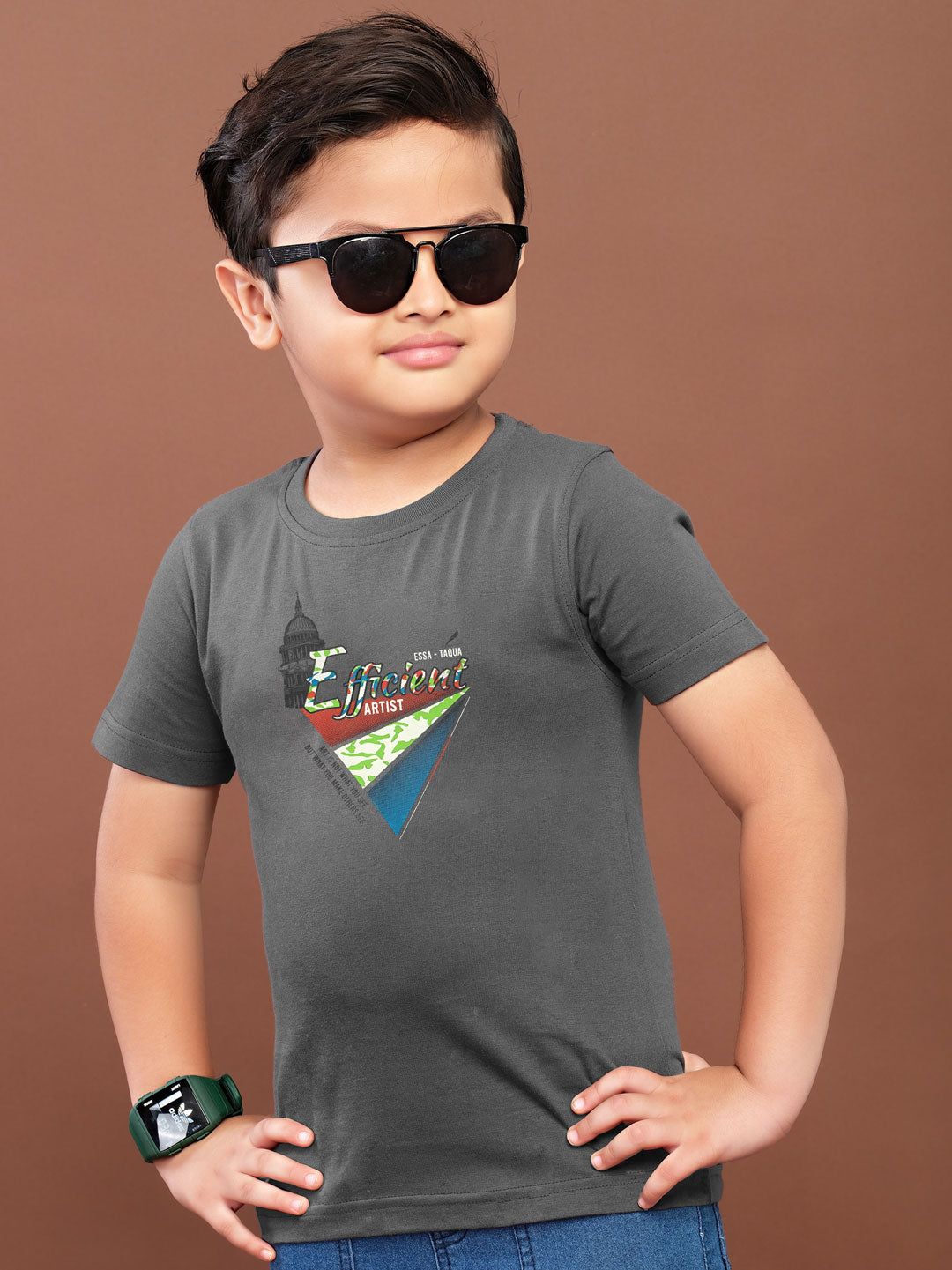 babu classic t-shirt for boys #color_charcoal-grey