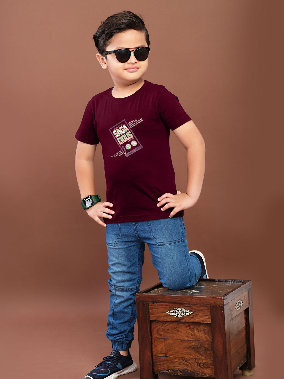 babu classic t-shirt for boys #color_crater-brown