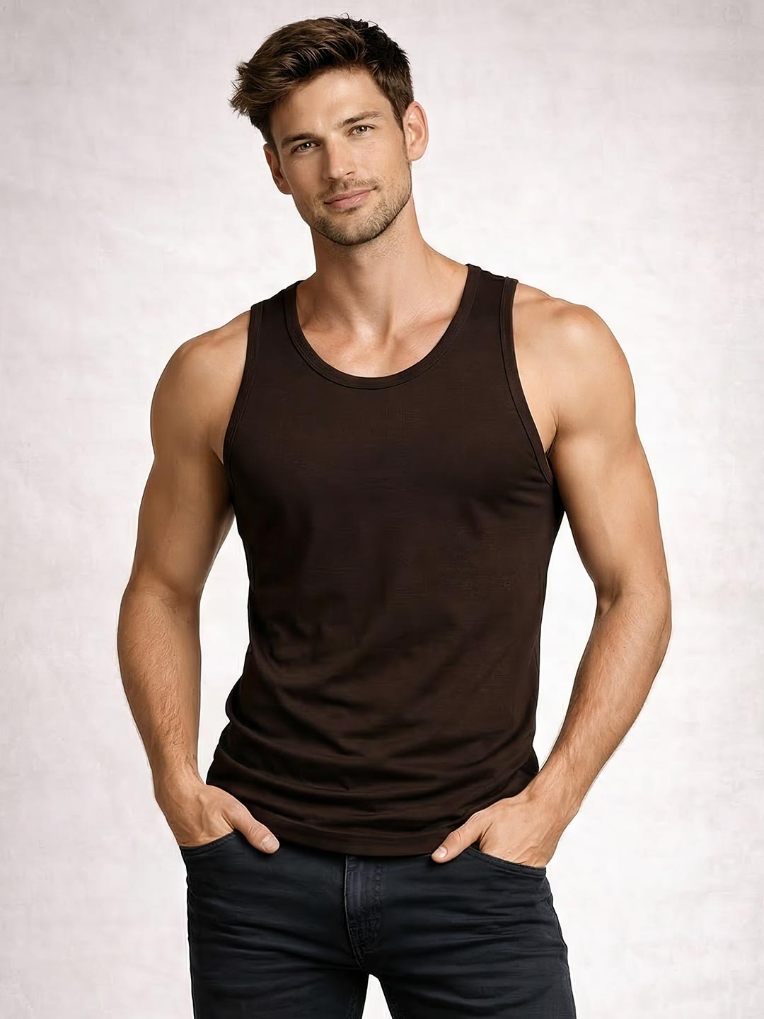 calyx vest roundneck for men dark brown-essa garments#color_bistre