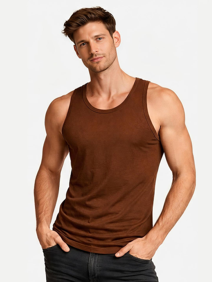 calyx vest roundneck for men dark brown-essa garments#color_irish-coffee