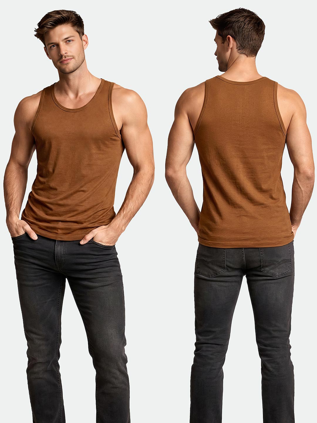 calyx vest roundneck for men dark brown-essa garments#color_coffee