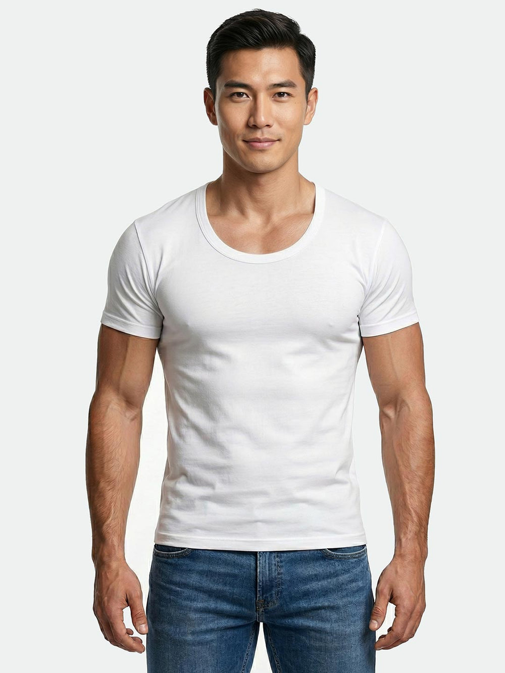 classy vest round neck sleeve for mens white-essa garments