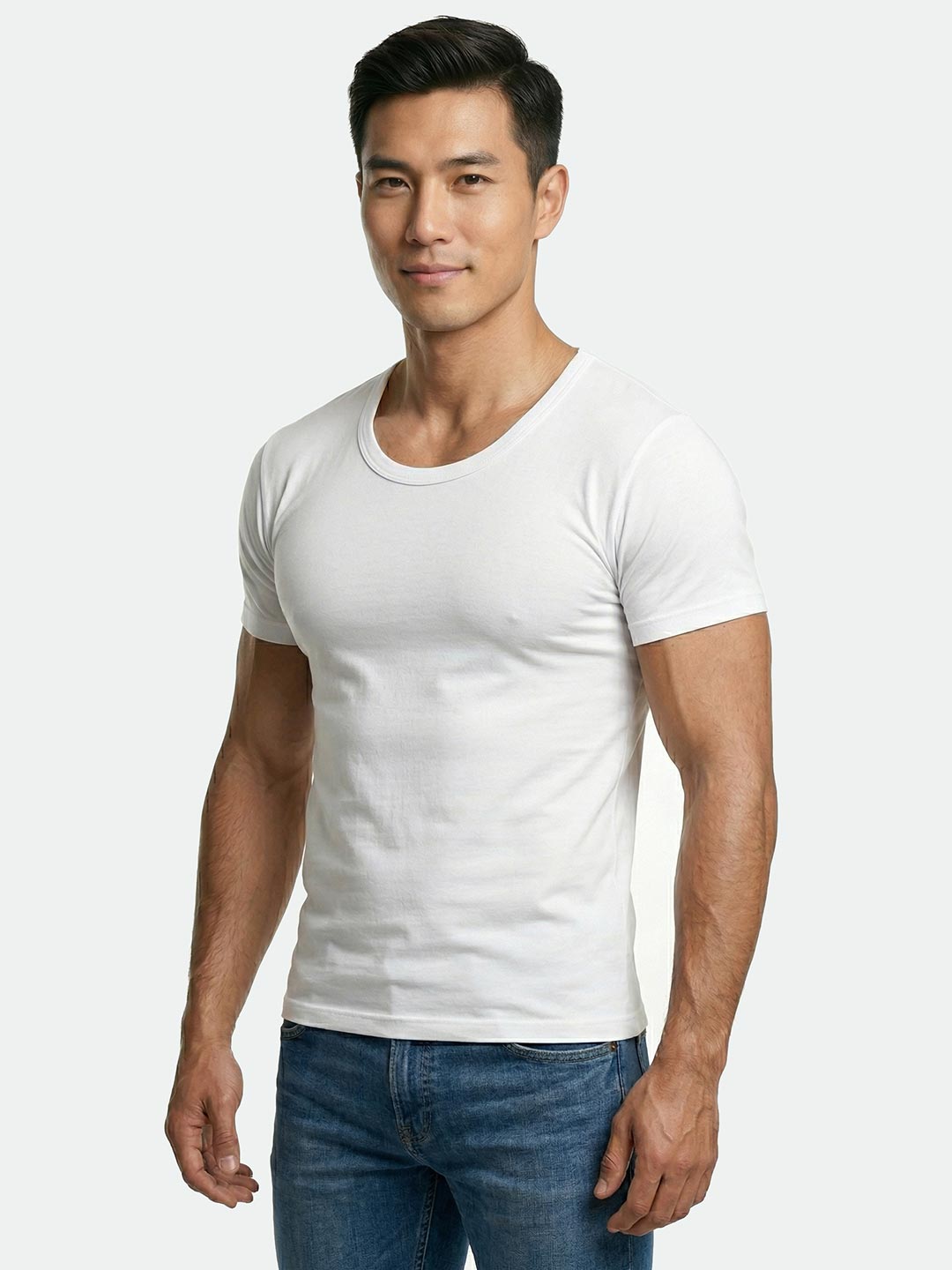 classy vest round neck sleeve for mens white-essa garments
