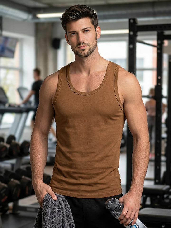 coold vest round neck for men dark brown-essa garments#color_irish-coffee
