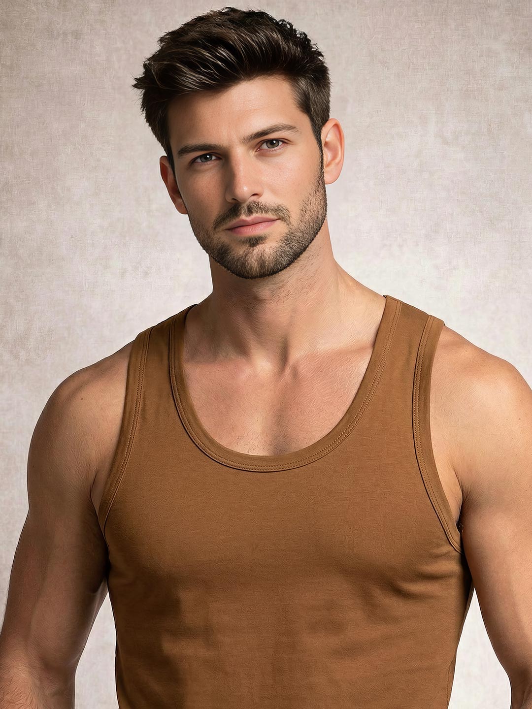 coold vest round neck for men dark brown-essa garments#color_irish-coffee