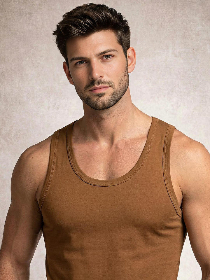 coold vest round neck for men dark brown-essa garments#color_irish-coffee