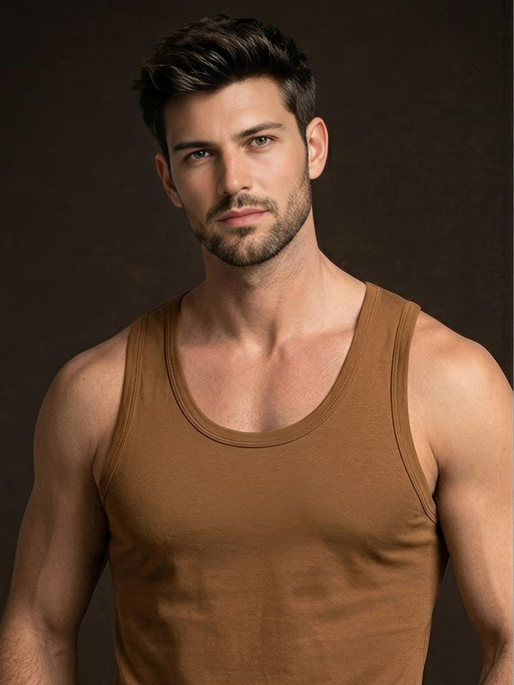 coold vest round neck for men dark brown-essa garments#color_irish-coffee
