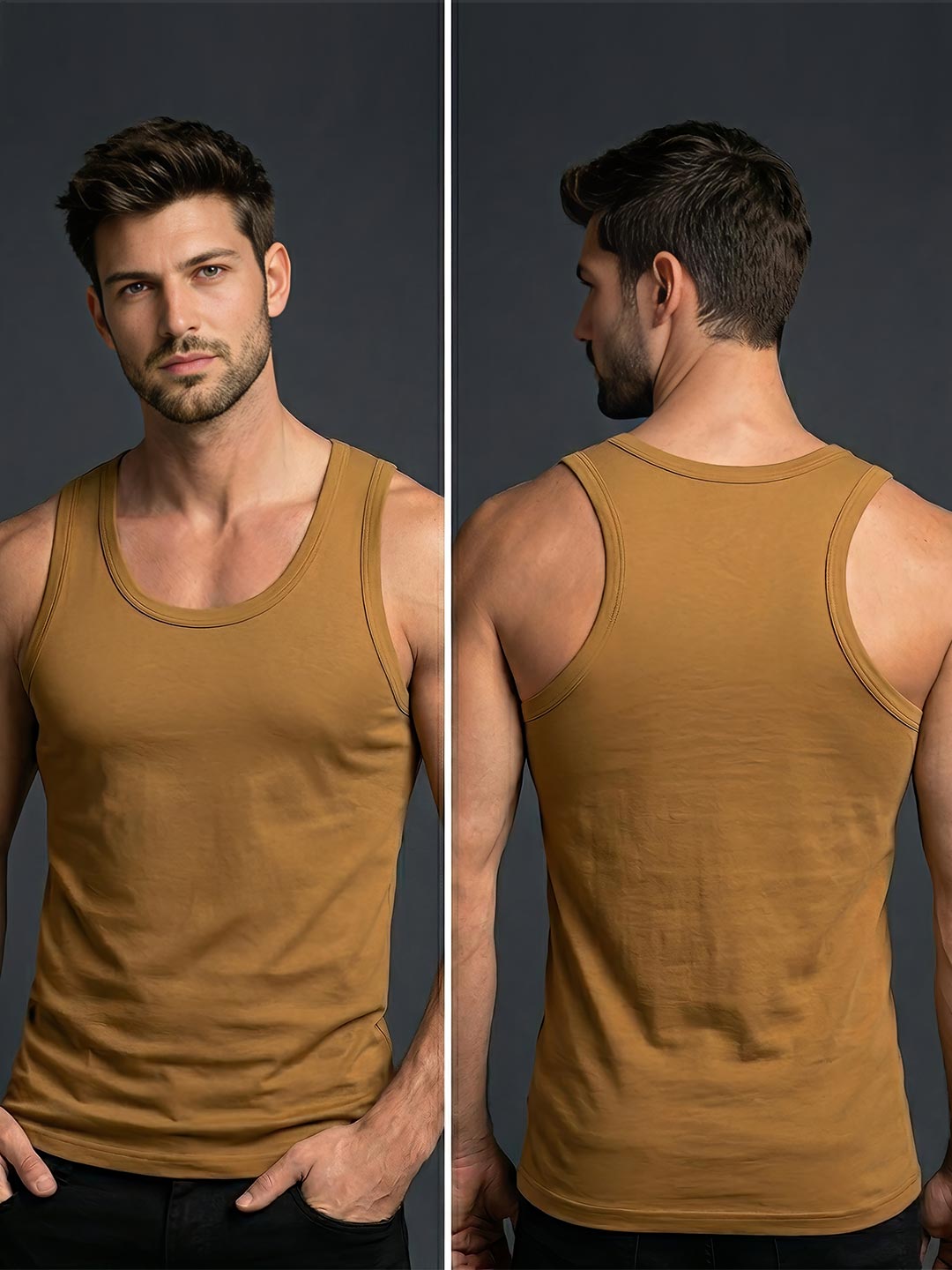 coold vest round neck for men brown-essa garments#color_pale-brown