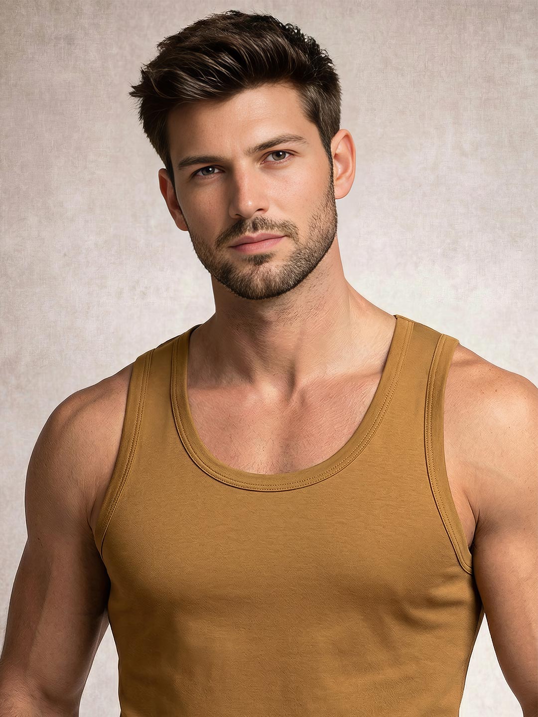 coold vest round neck for men brown-essa garments#color_pale-brown
