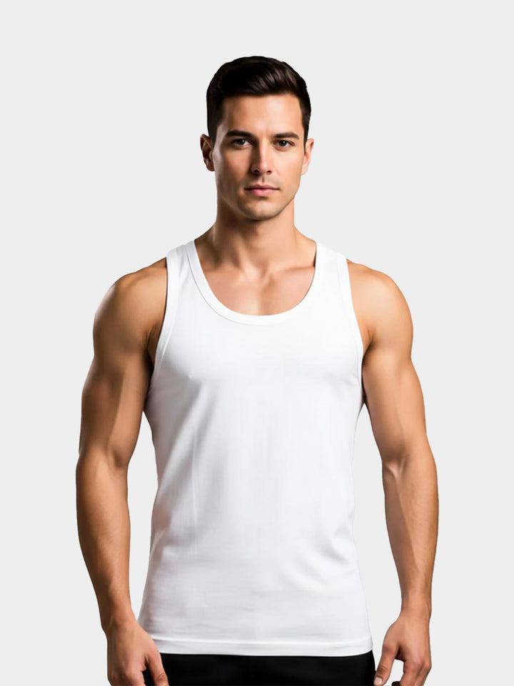 coold vest round neck for men white-essa garments