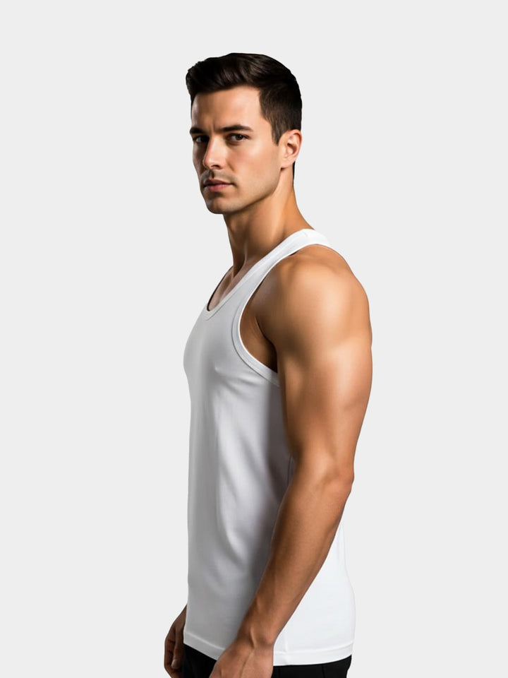 coold vest round neck for men white-essa garments